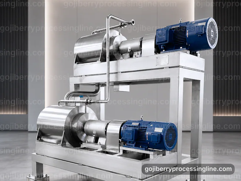 Industrial Goji Berry Processing Line: Buying Considerations Interface industrial goji berry processing line, buying considerations: gentle pulping with fine seed removal section connection view