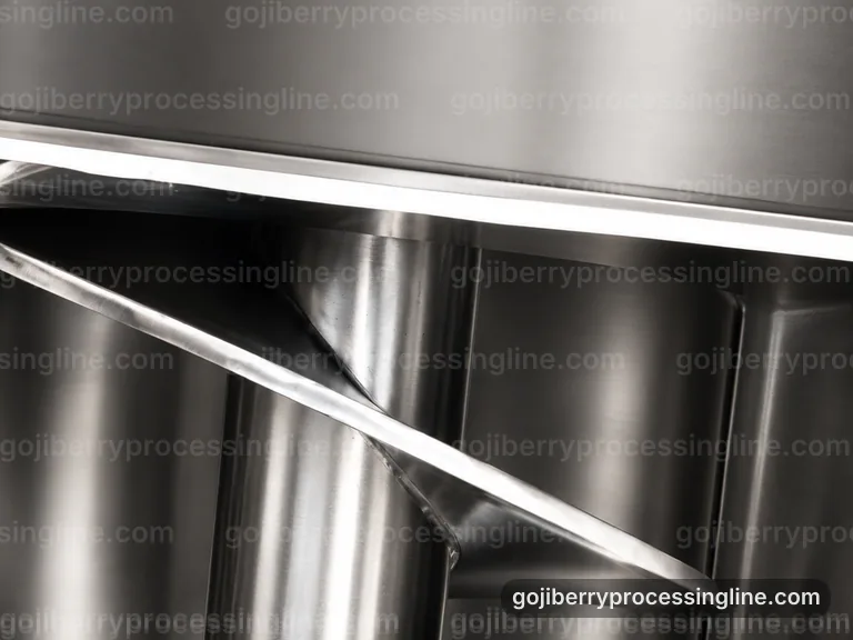 industrial goji berry processing line, hygienic design: gentle pulping with fine seed removal section connection view