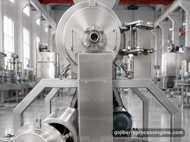 Industrial Goji Berry Processing Line: Process Sequence Interface industrial goji berry processing line, process sequence: fine screen goji pulper connection view