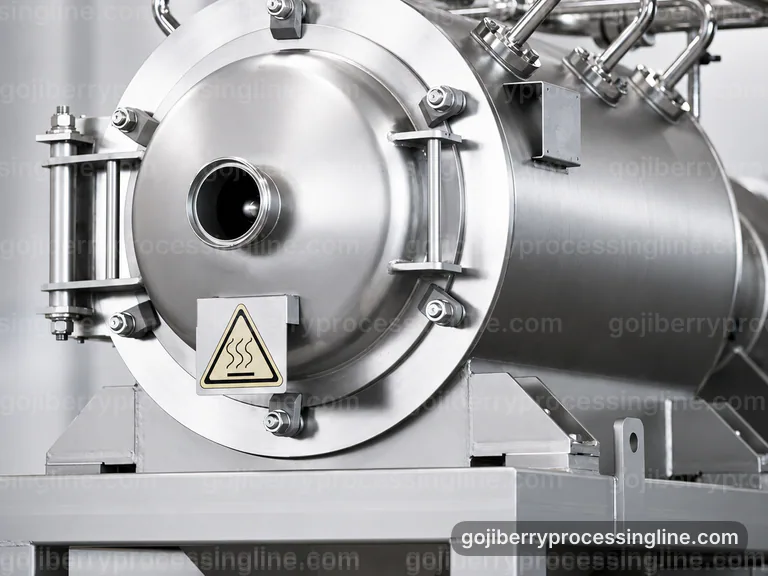 industrial goji berry processing line, selection criteria: fine screen goji pulper connection view