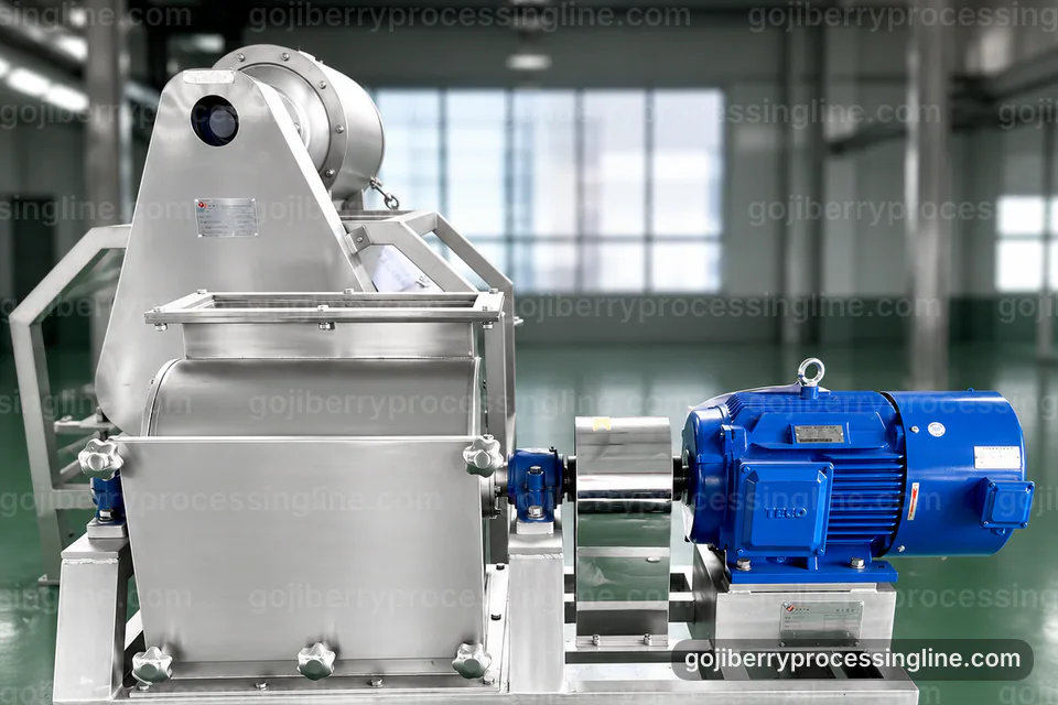 industrial goji berry processing line, selection criteria: gentle pulping with fine seed removal section operating stage