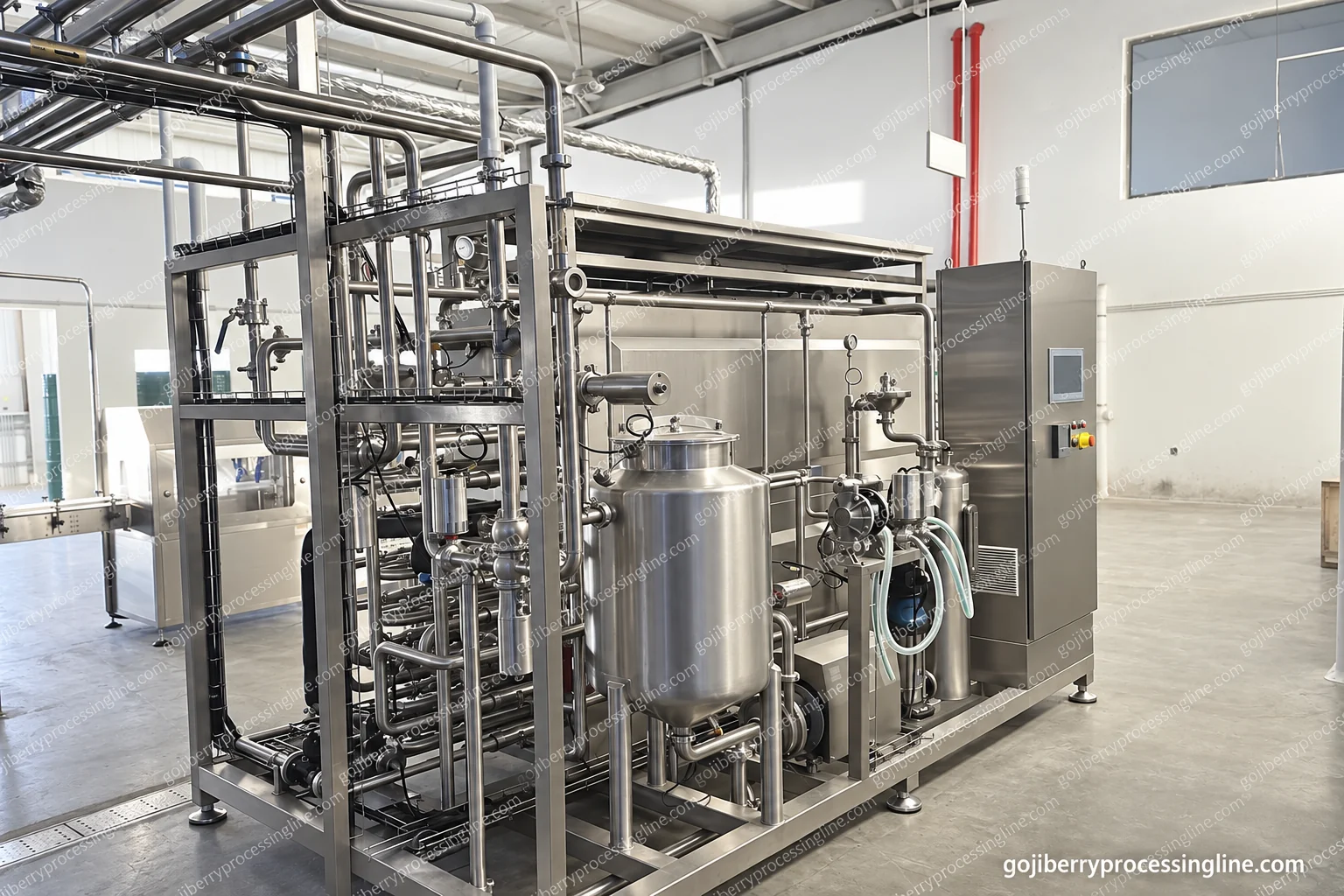 Tubular Thermal Processing System for Goji Puree
